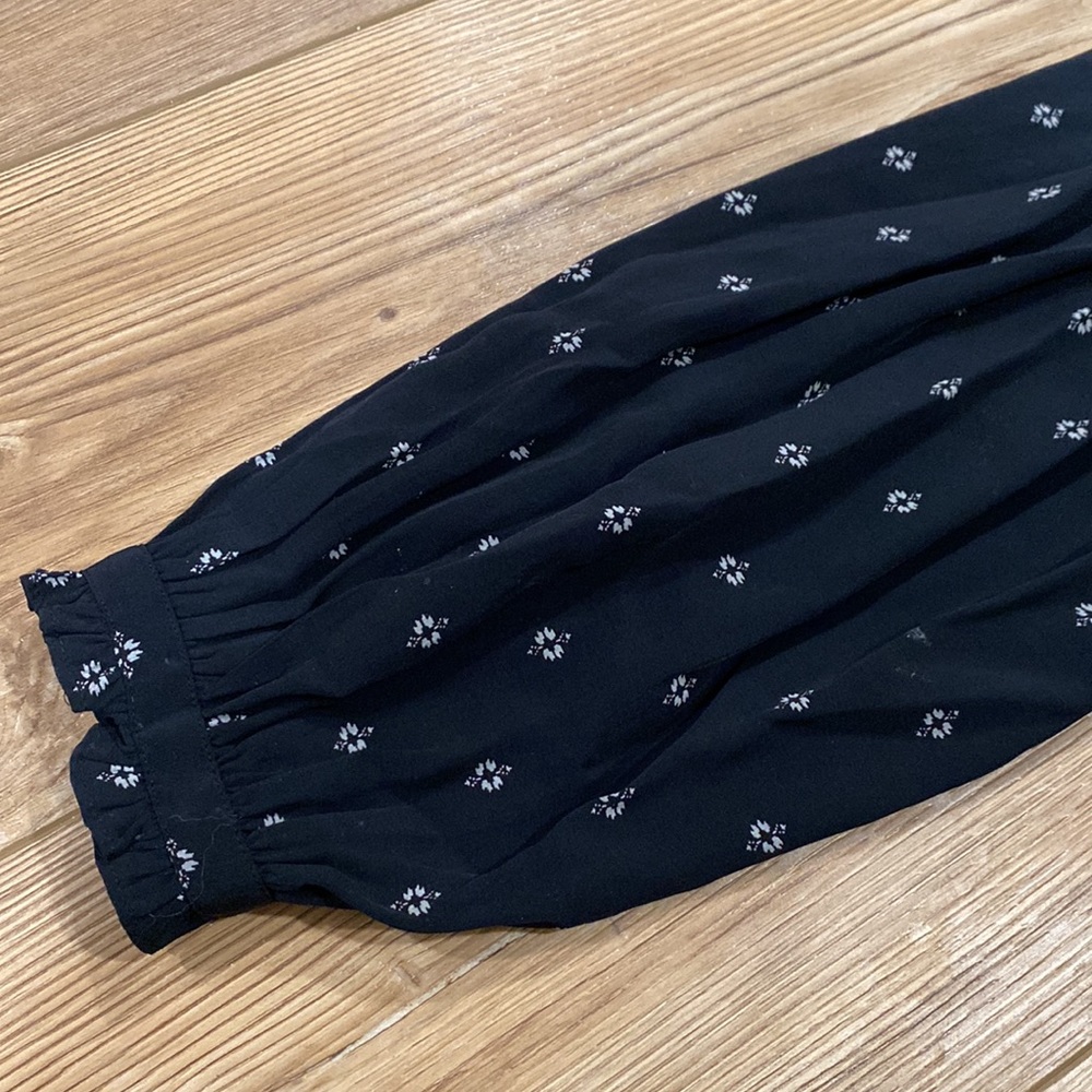 Something Navy Black Button Down Blouse Puffy Sle… - image 3